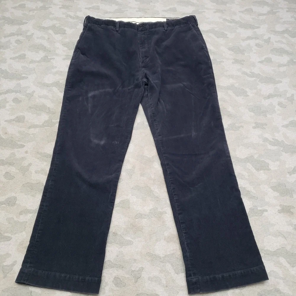 Polo Ralph Lauren Pants Mens 38x32 Blue Corduroy Stretch Classic Fit‎ Pockets